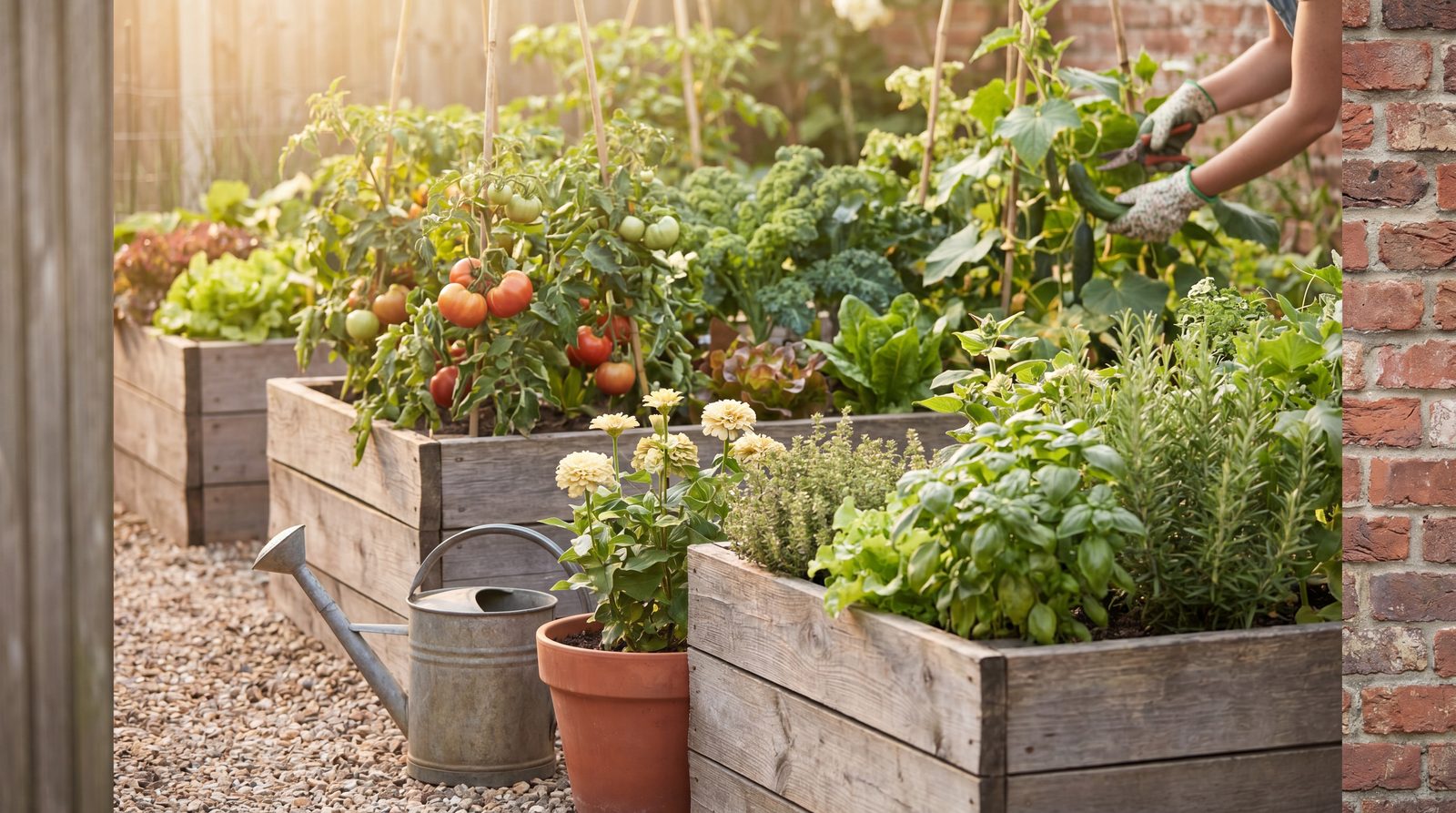 A backyard food garden